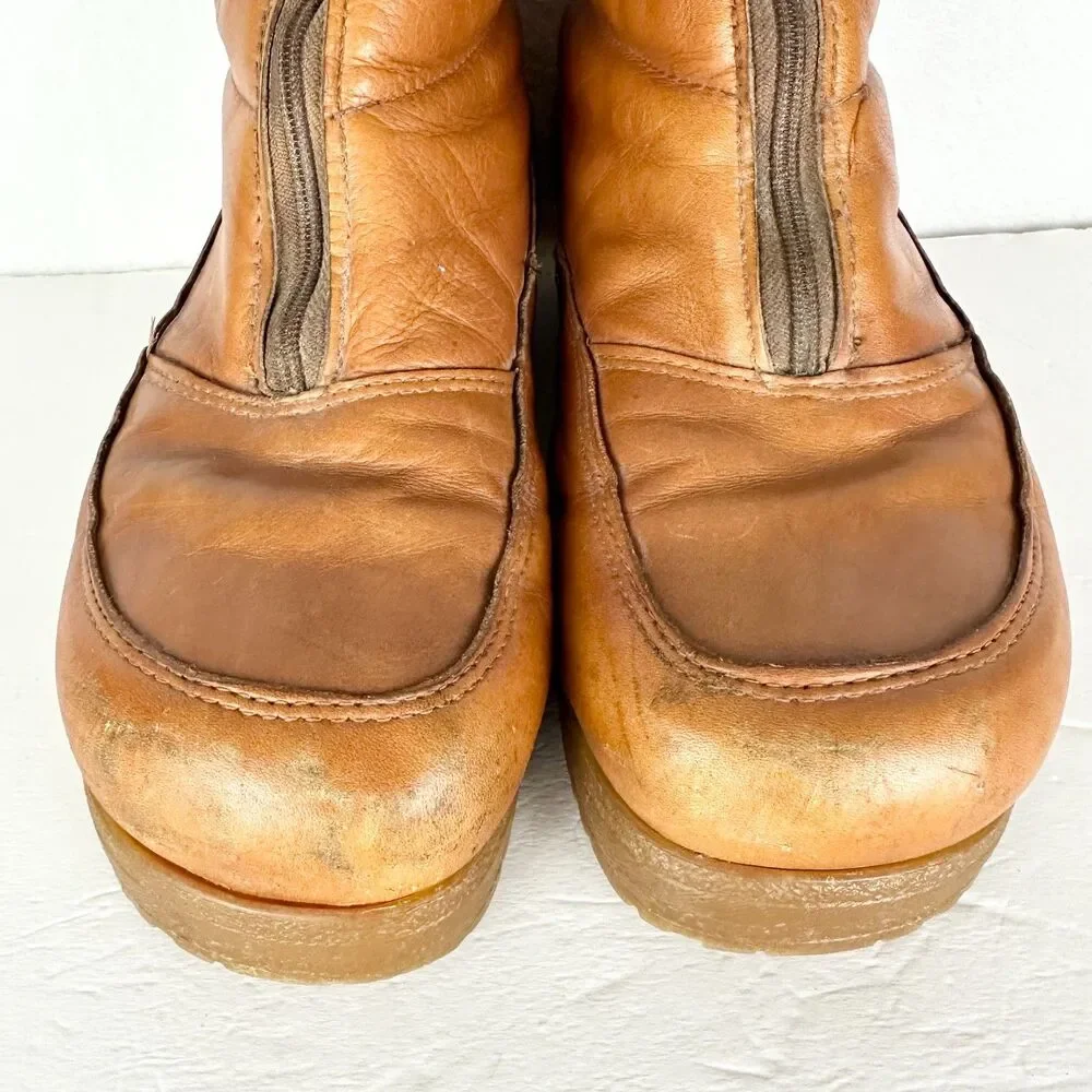 Vintage Blondo Men's Leather Zip Front Sherpa Boots Size 12 Sugarloafer Gum Sole